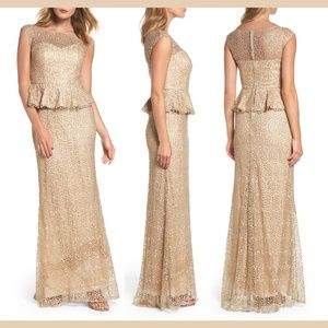 lace peplum gown